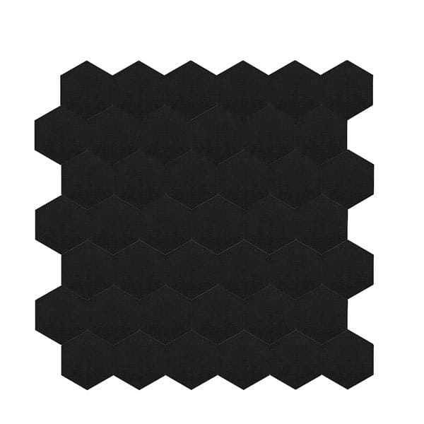 Vareprøve: Hexagon sort matt selvklebende veggfliser