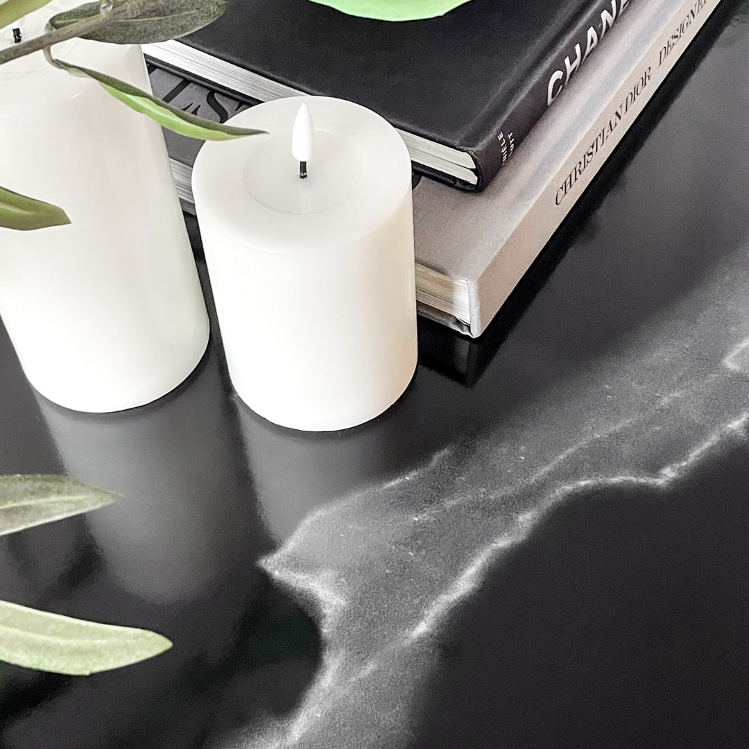 Premium marmor sort kontaktplast - Lindas Dekor