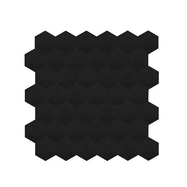 Hexagon sort matt selvklebende veggfliser