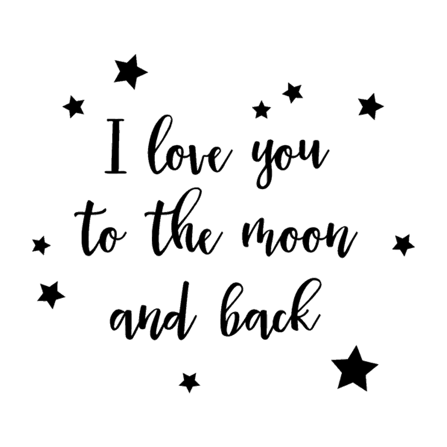 Jag älskar dig till månen och baksidan väggdekal