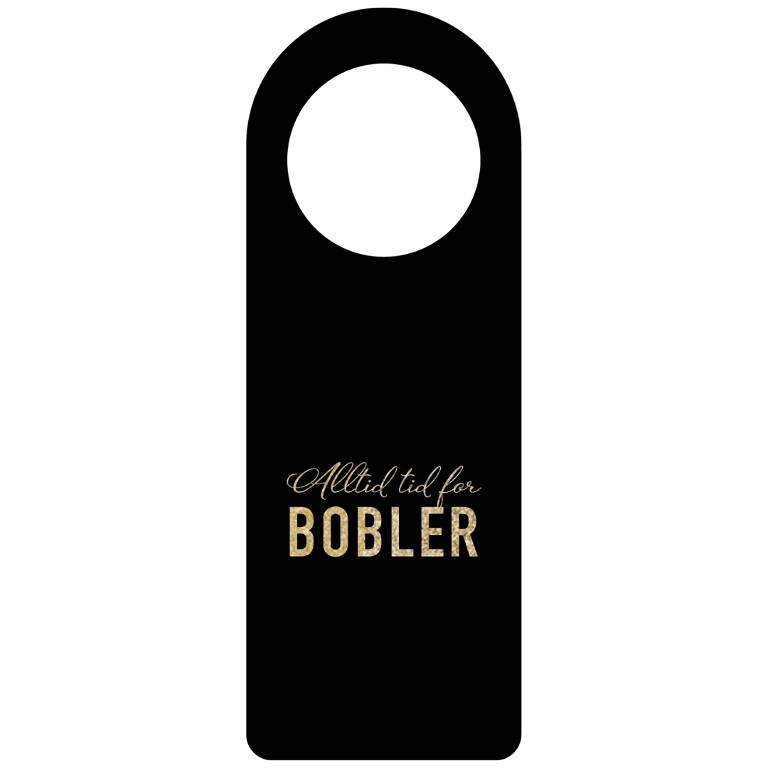 Flaskekort "Bobler", sort/gull